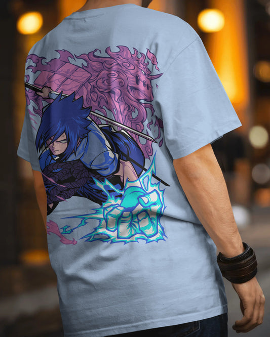 NARUTO SASUKE BLACK OVERSIZED T SHIRT