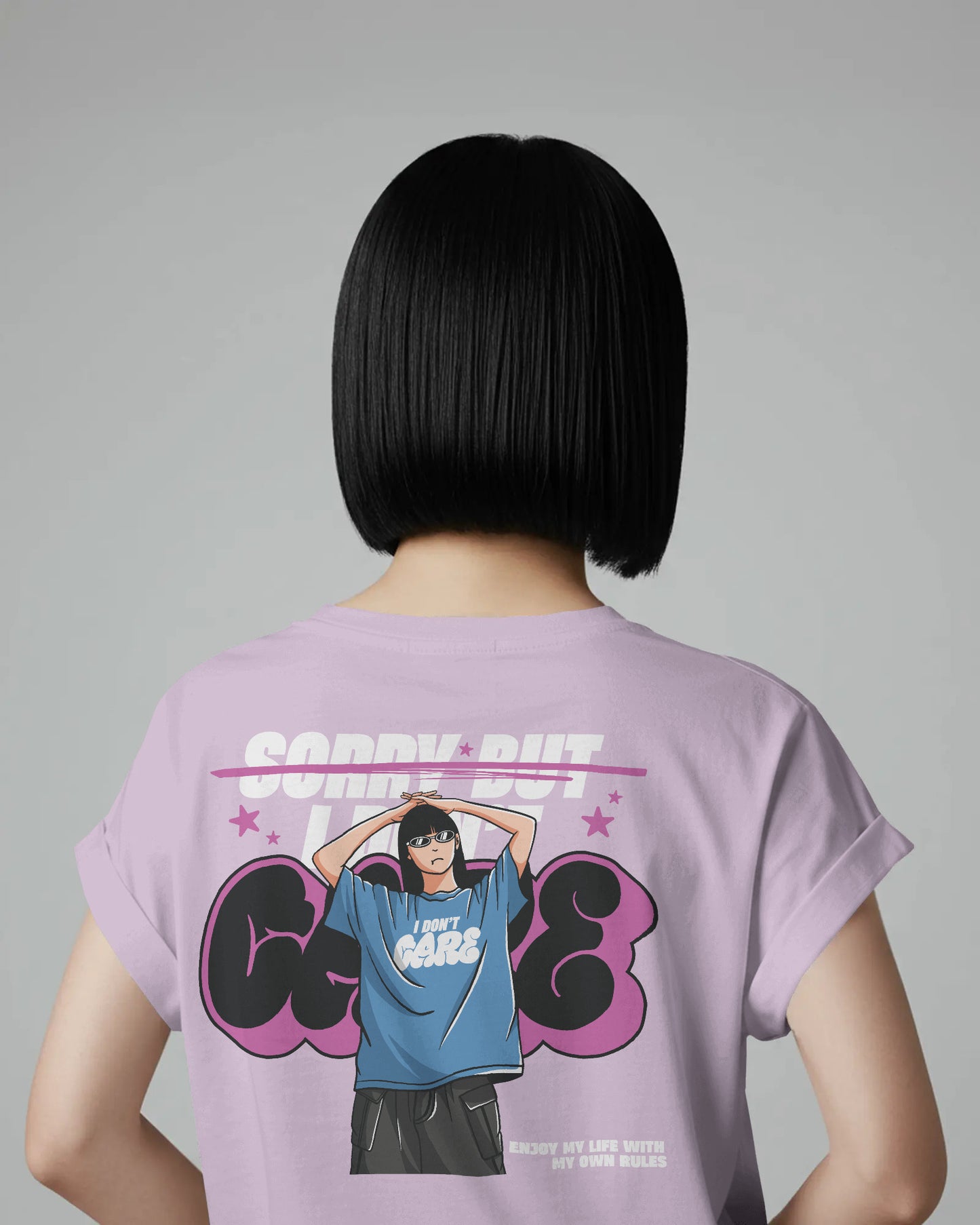I DONT CARE OVERSIZED T SHIRT