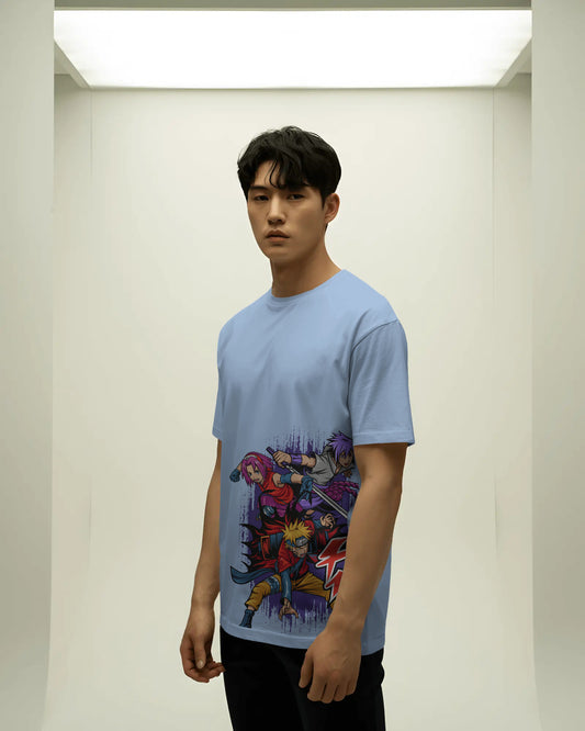 NARUTO SKY BLUE CREW NECK T SHIRT