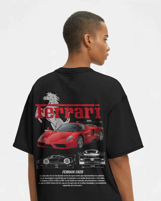 FERRARI BLACK OVERSIZED T SHIRT