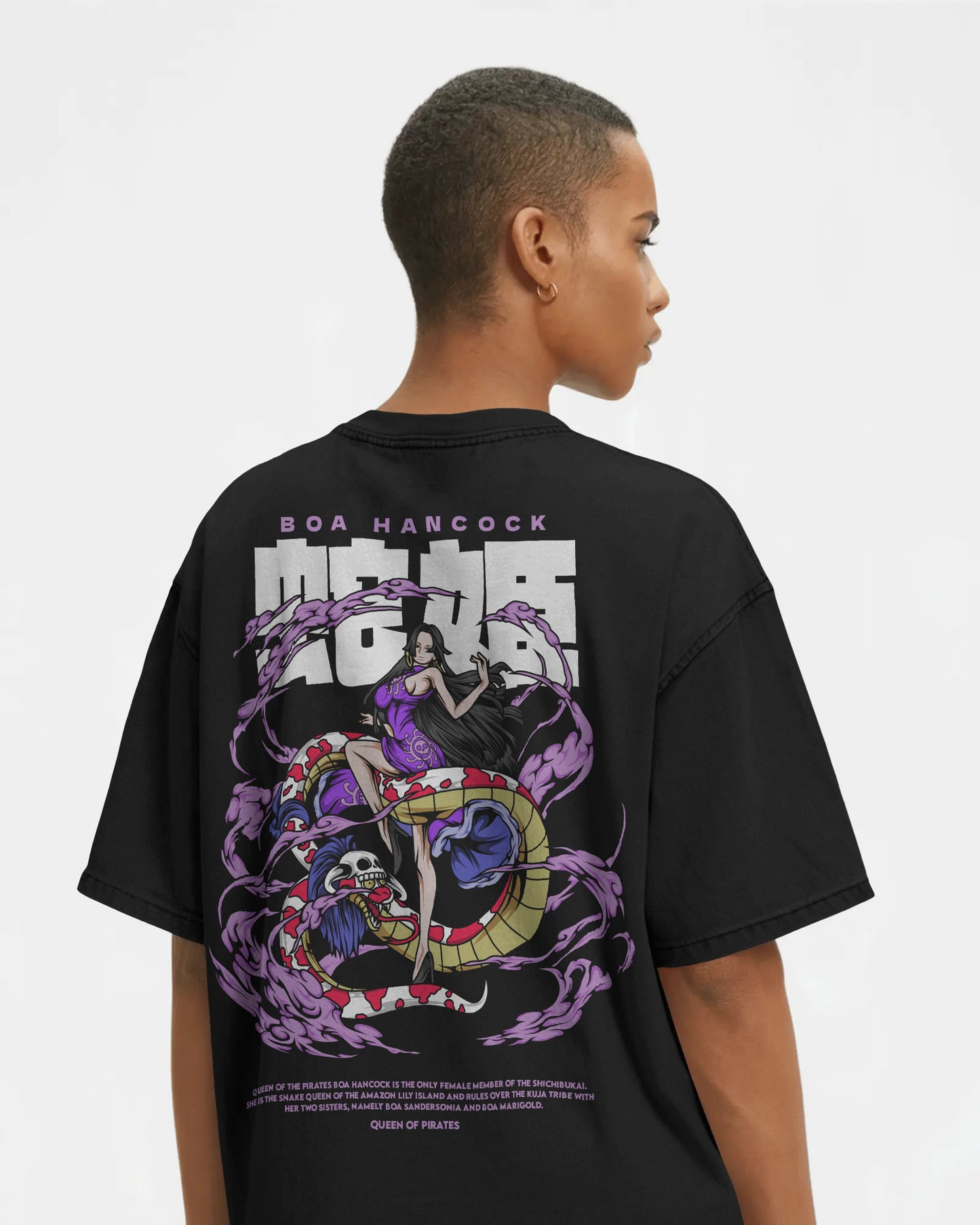 ONE PIECE BOA HANCOCK BLACK OVERSIZED T SHIRT