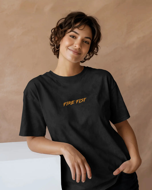 ONE PIECE FIRE FIST BLACK OVERSIZED T SHIRT