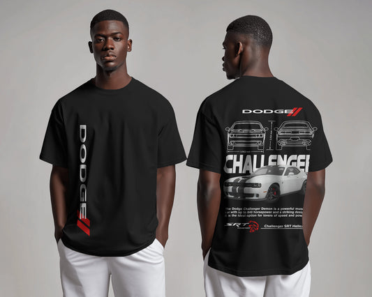DODGE CHALLENGER BLACK OVERSIZE T SHIRT