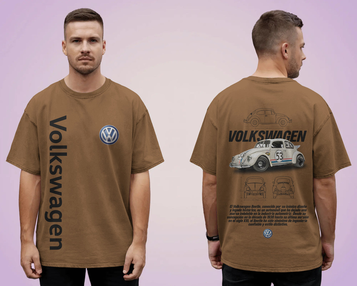 VOLKSWAGEN OVERSIDE BROWN T SHIRT
