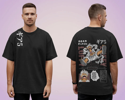 ONE PIECE LUFFY OVERSIZED BLACK T SHIRT