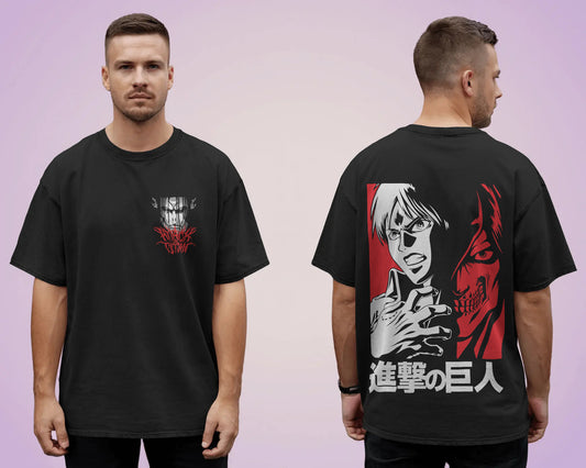 ATTACK ON TITAN BLACK OVERSIZED T SHIRT