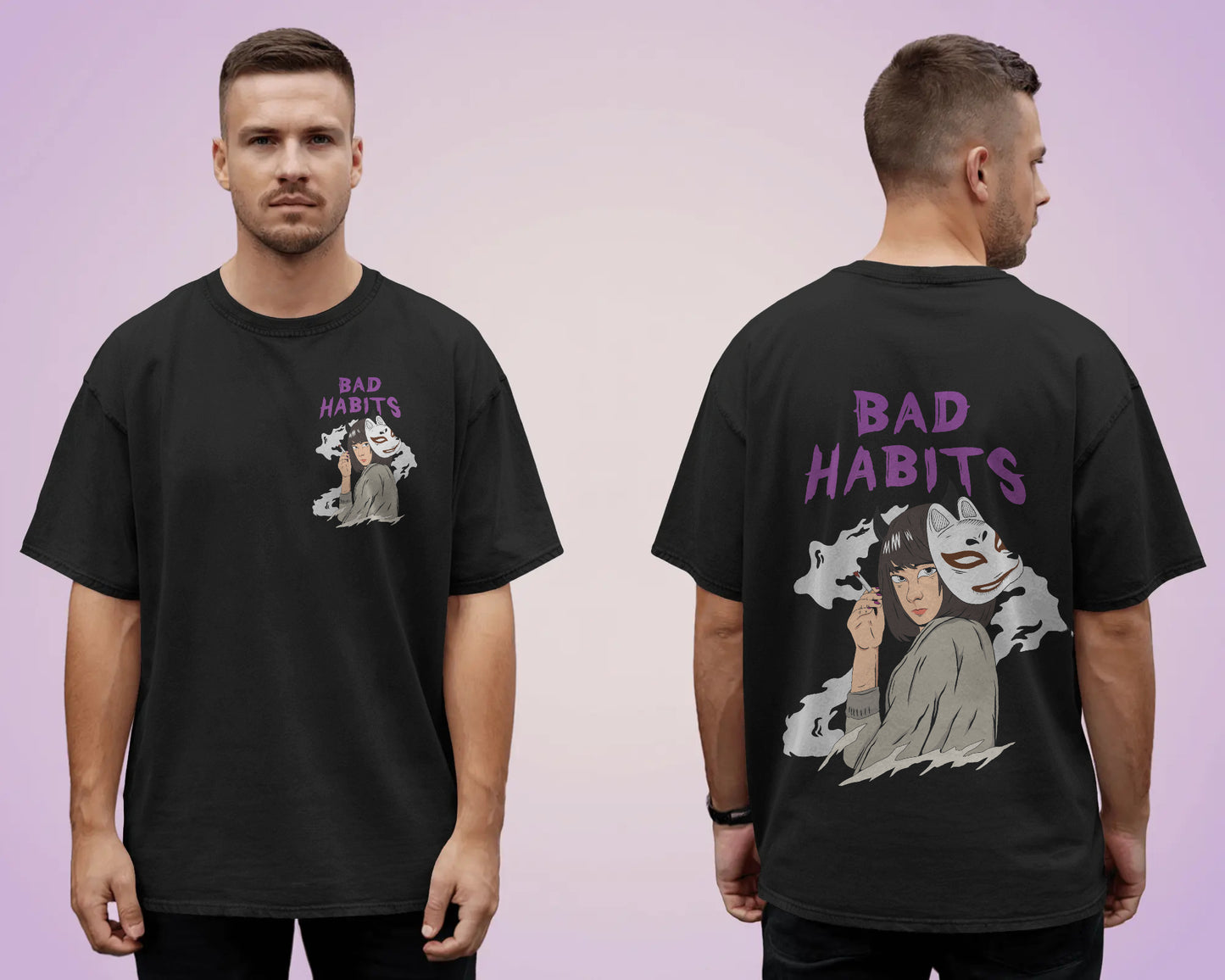 BAD HABITS MULTY COLOR OVERSIZED T SHIRT