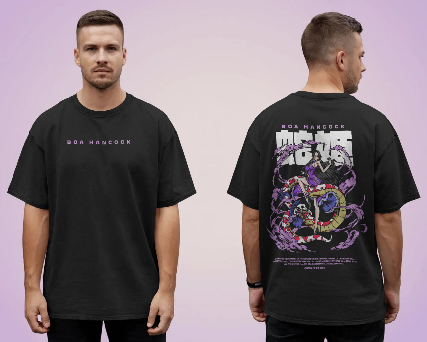 ONE PIECE BOA HANCOCK BLACK OVERSIZED T SHIRT