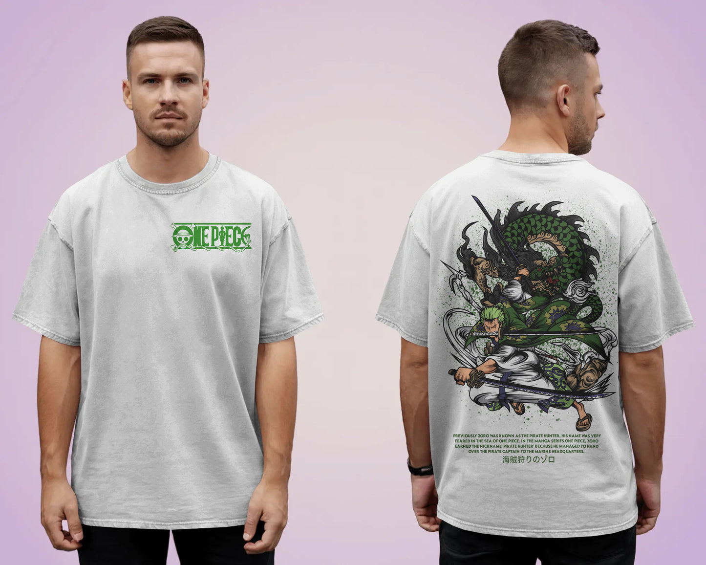 ONE PIECE ZORO BLACK OVERSIZED T SHIRT