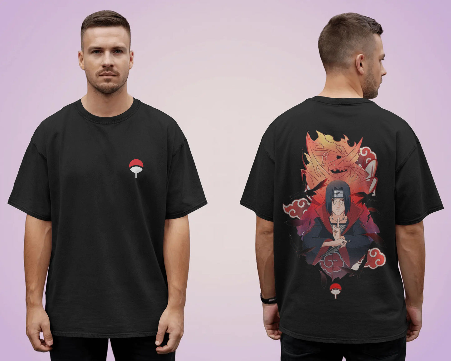 NARUTO ITACHI BLACK OVERSIZED T SHIRT