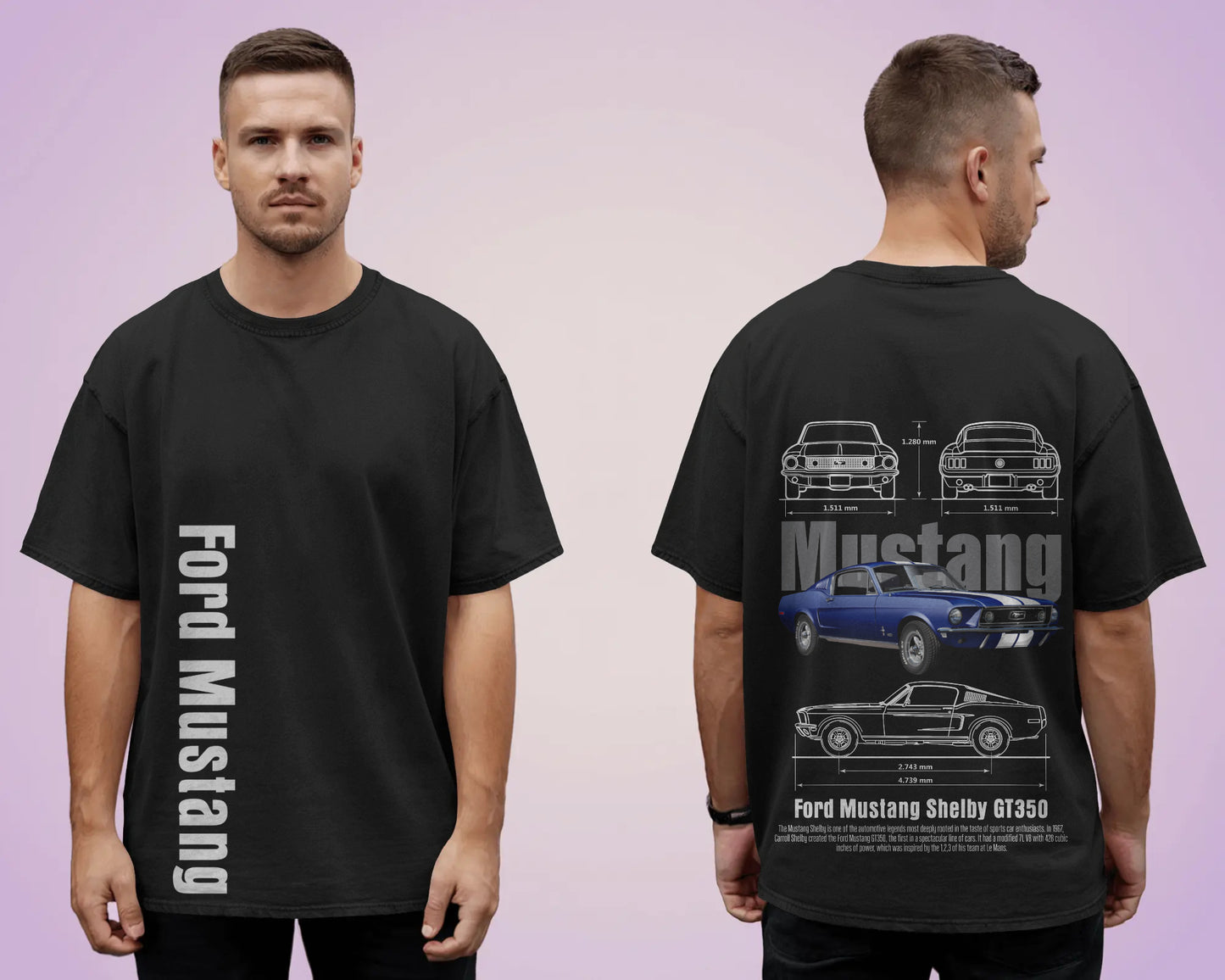 SHELBY GT350 BLACK OVER SIZED T SHIRT