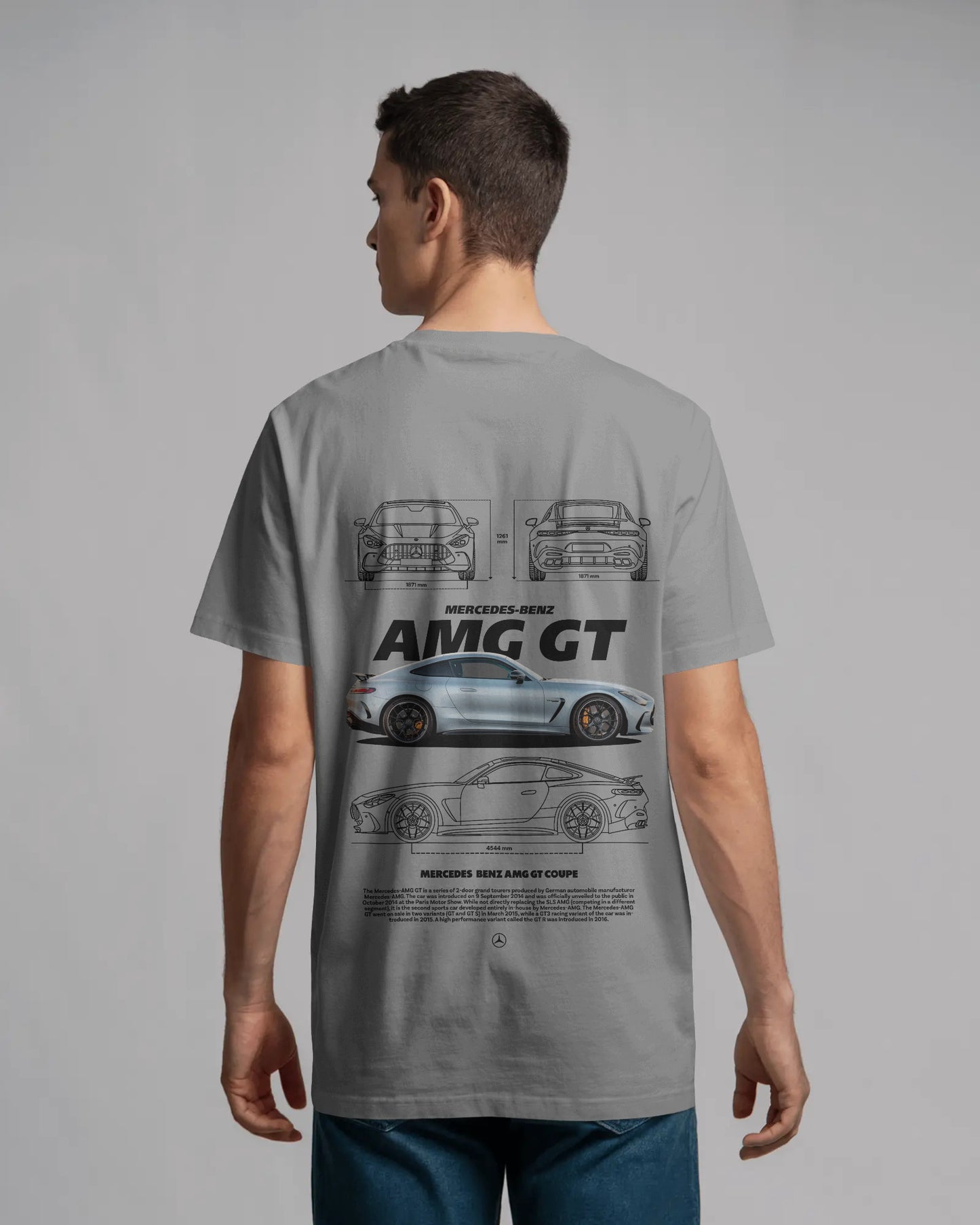BENZ AMG GT GREY COLOUR OVERSIZED T SHIRT