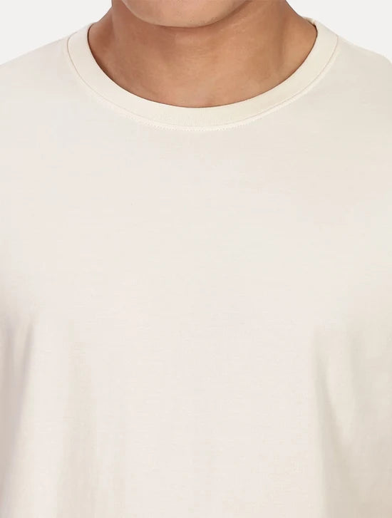 OFF WHITE PLAIN T SHIRT CREW NECK