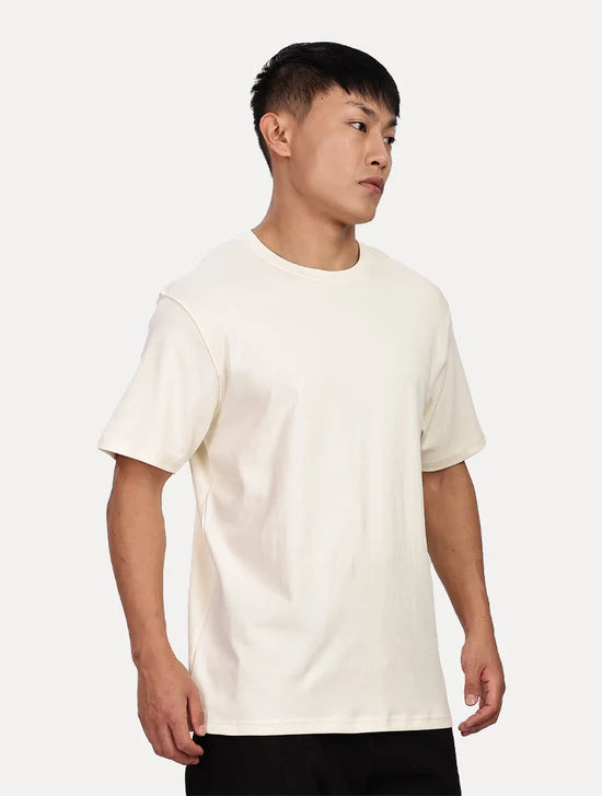 OFF WHITE PLAIN T SHIRT CREW NECK