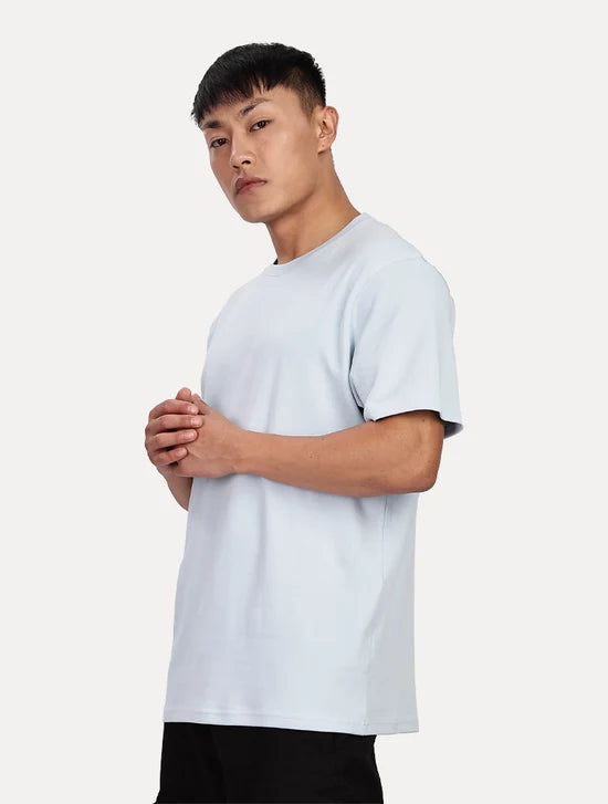 PLAIN SKY BLUE T SHIRT CREW NECK