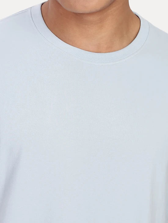 PLAIN SKY BLUE T SHIRT CREW NECK
