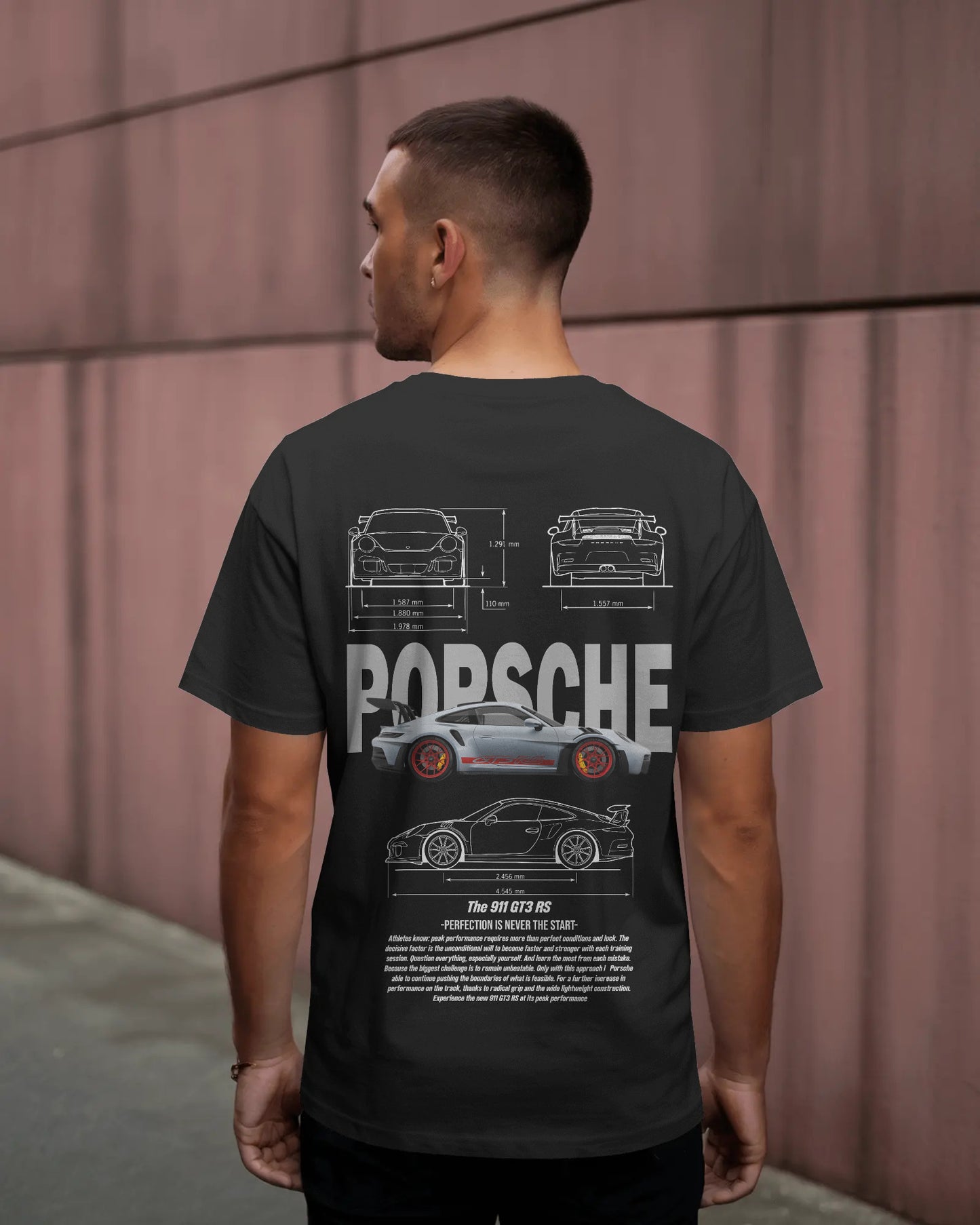 911 GT3 RS BLACK OVERSIZED T SHIRT