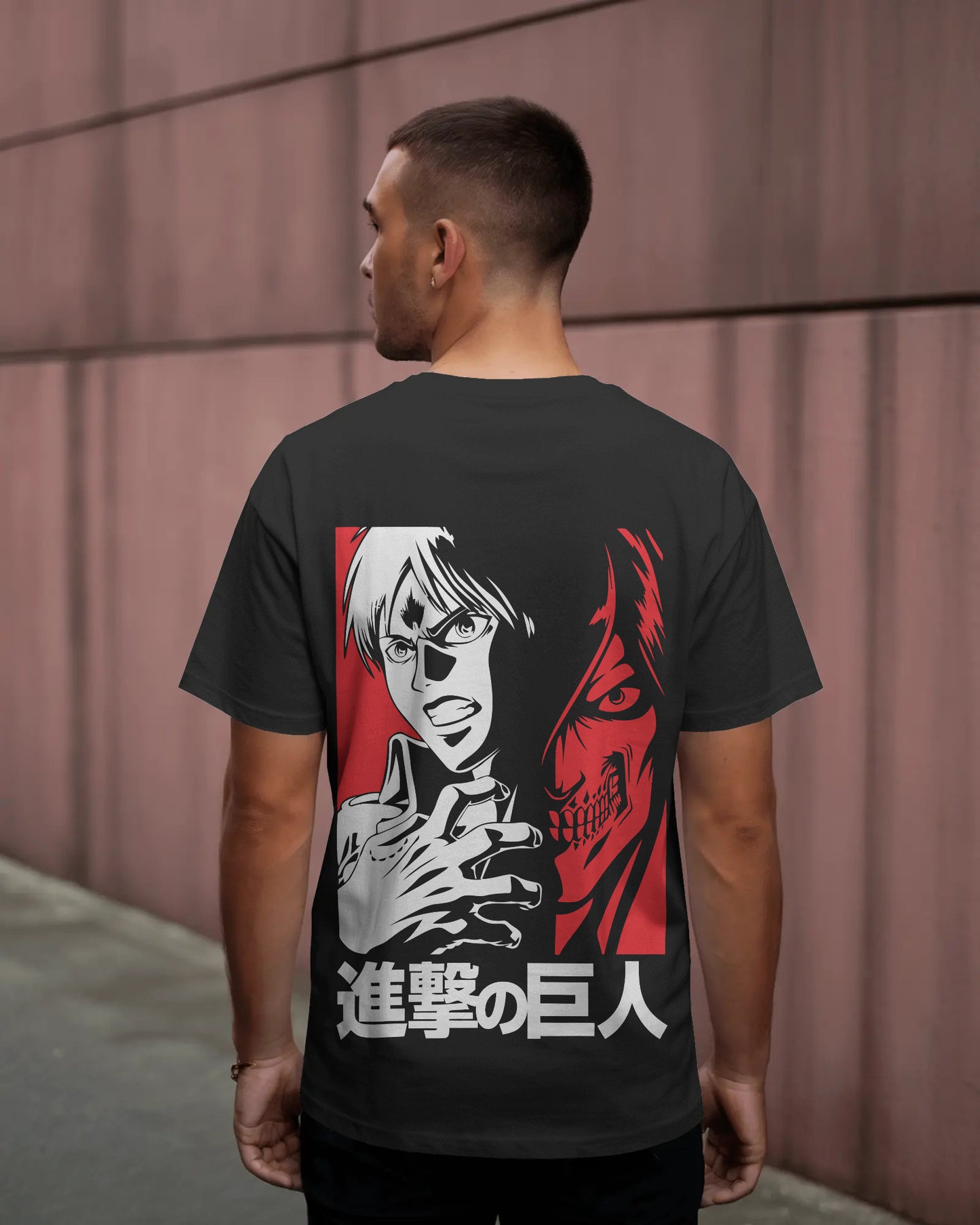 ATTACK ON TITAN BLACK OVERSIZED T SHIRT
