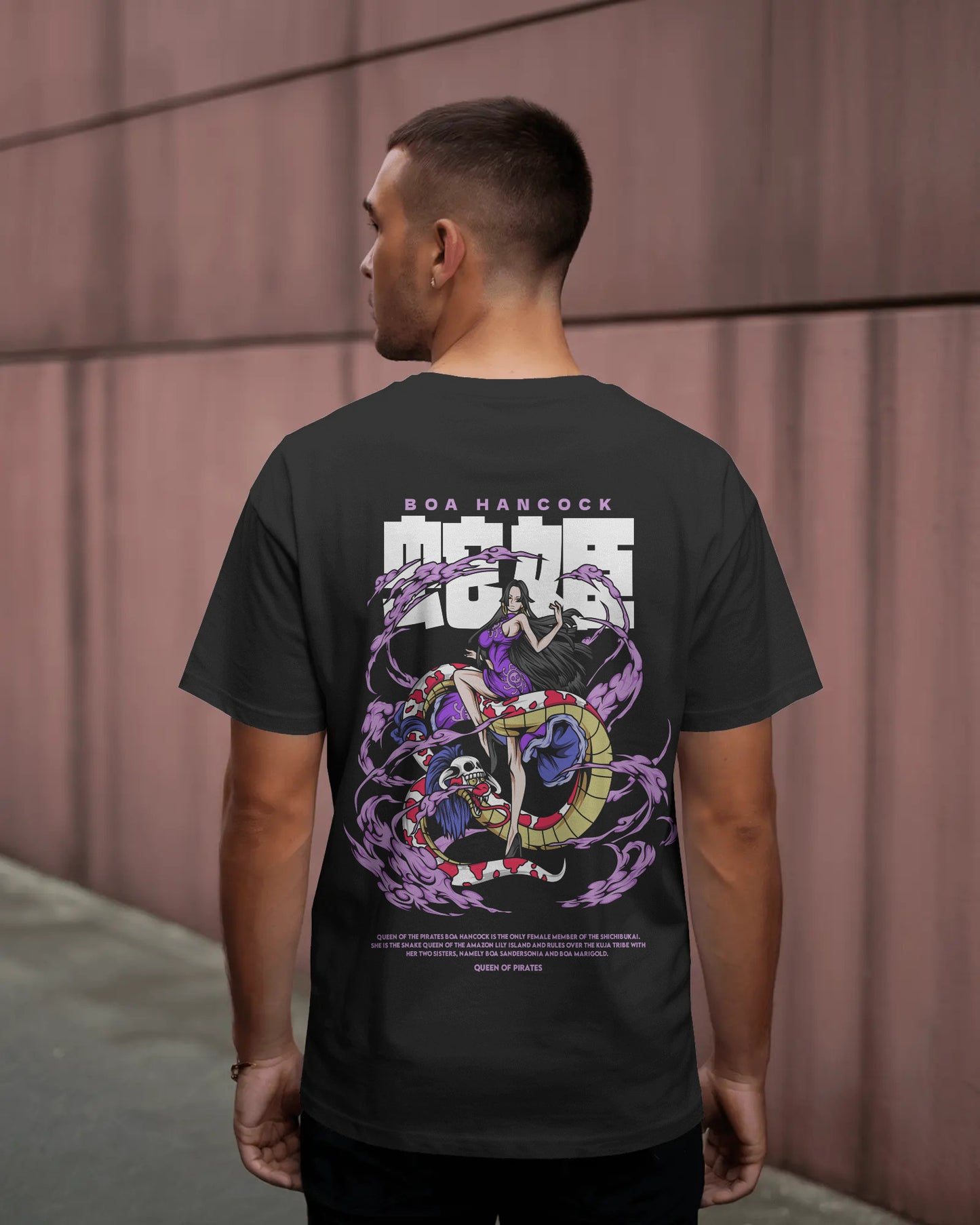 ONE PIECE BOA HANCOCK BLACK OVERSIZED T SHIRT