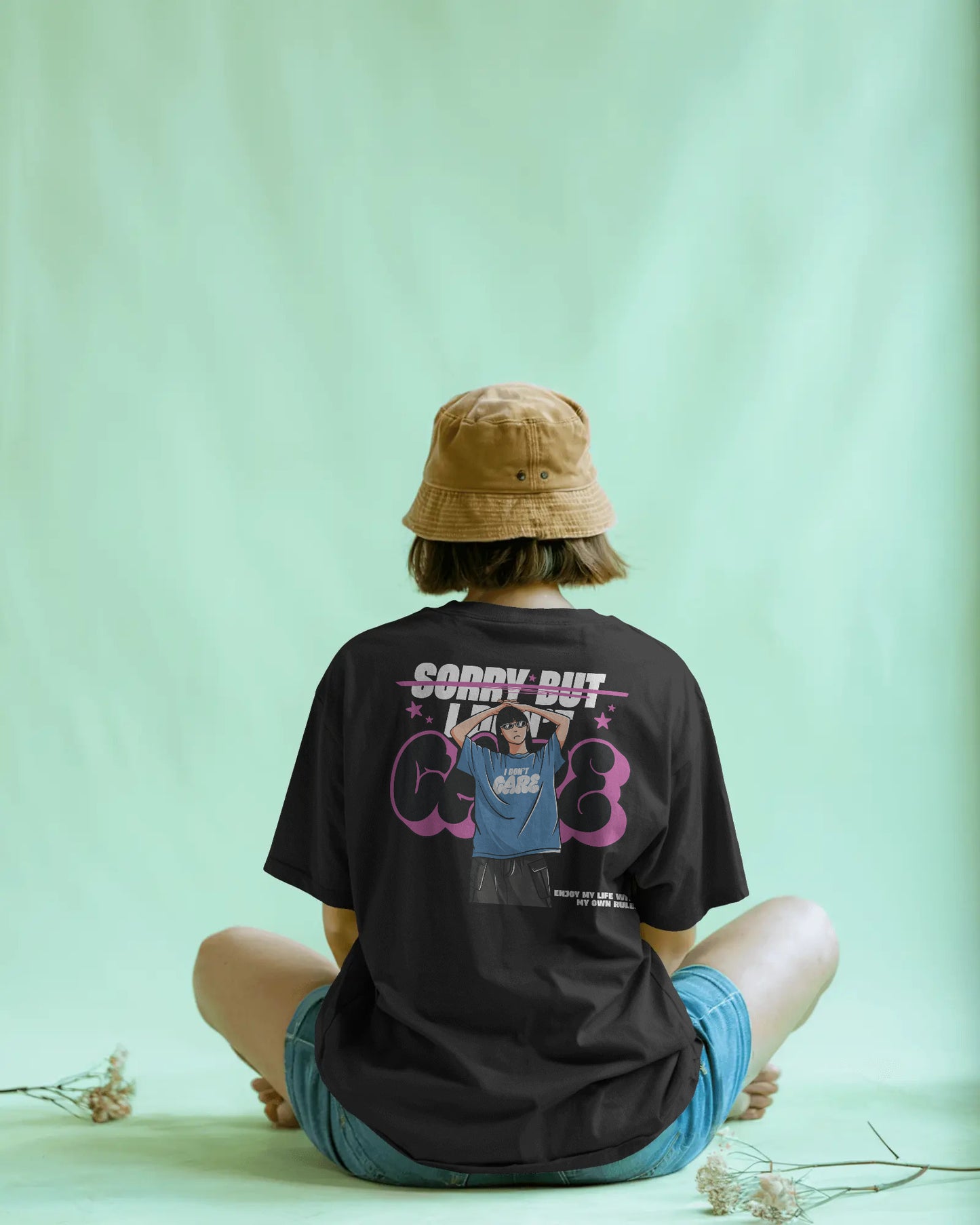 I DONT CARE OVERSIZED T SHIRT