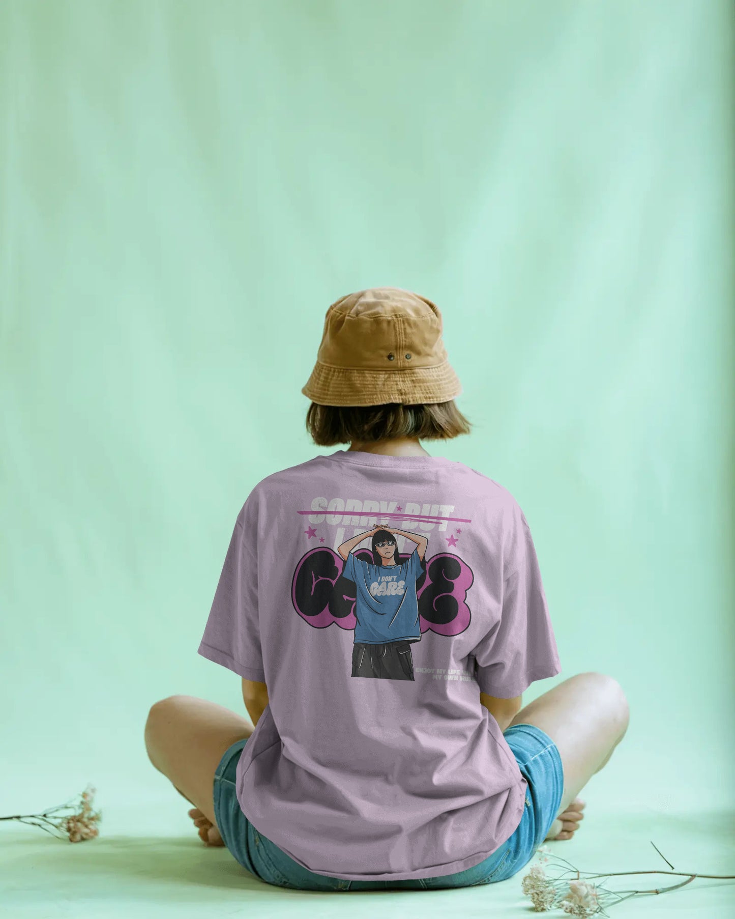 I DONT CARE OVERSIZED T SHIRT