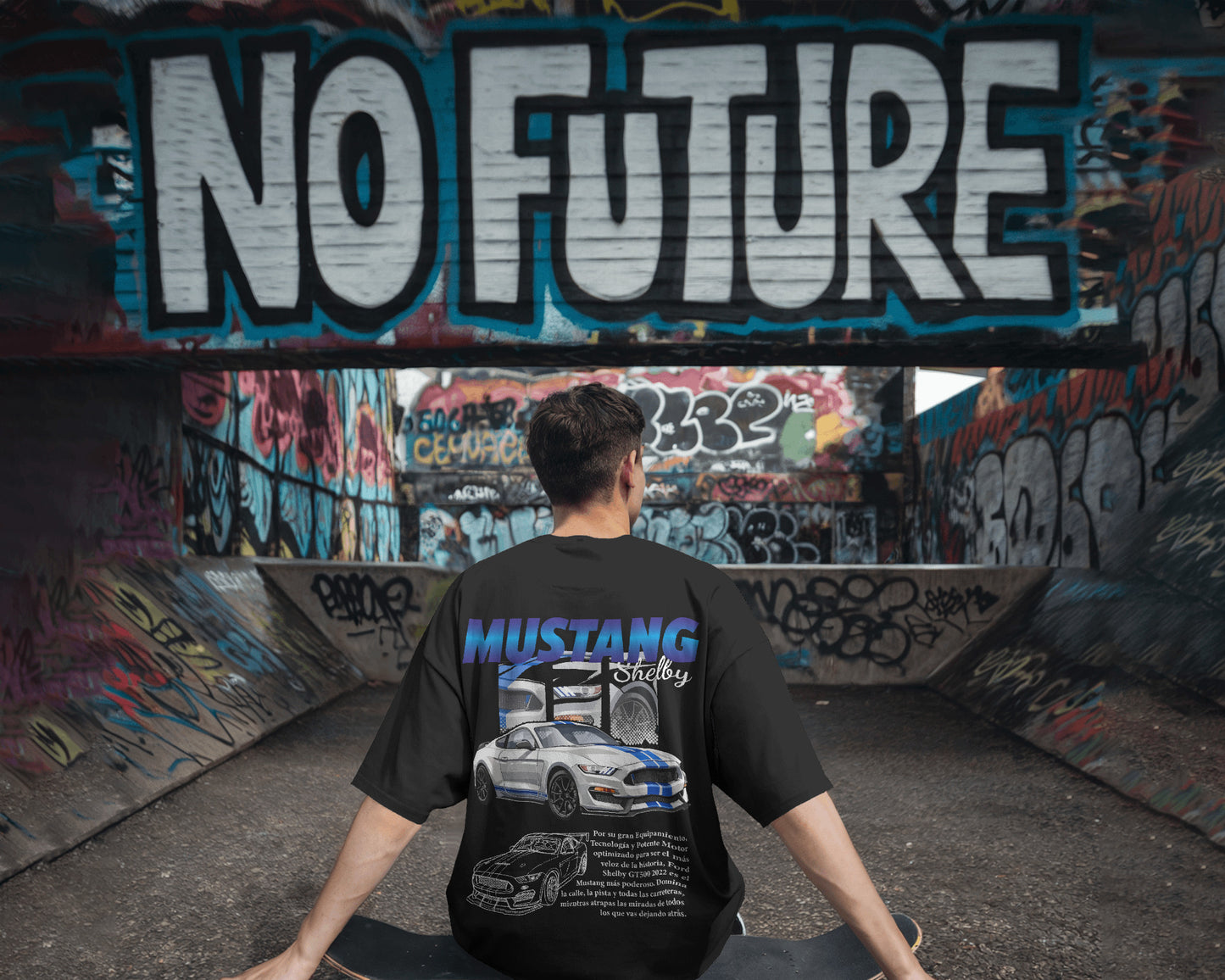 MUSTANG SHELBY BLACK OVERSIZED T SHIRT