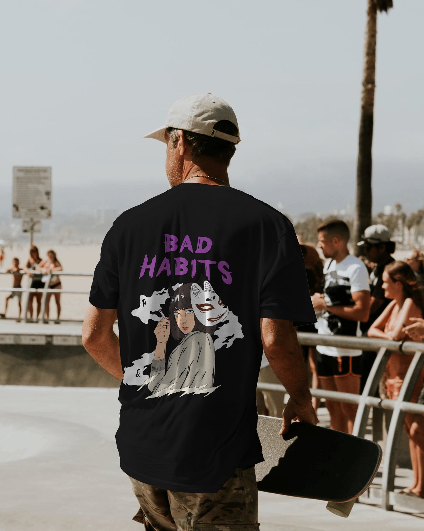 BAD HABITS MULTY COLOR OVERSIZED T SHIRT