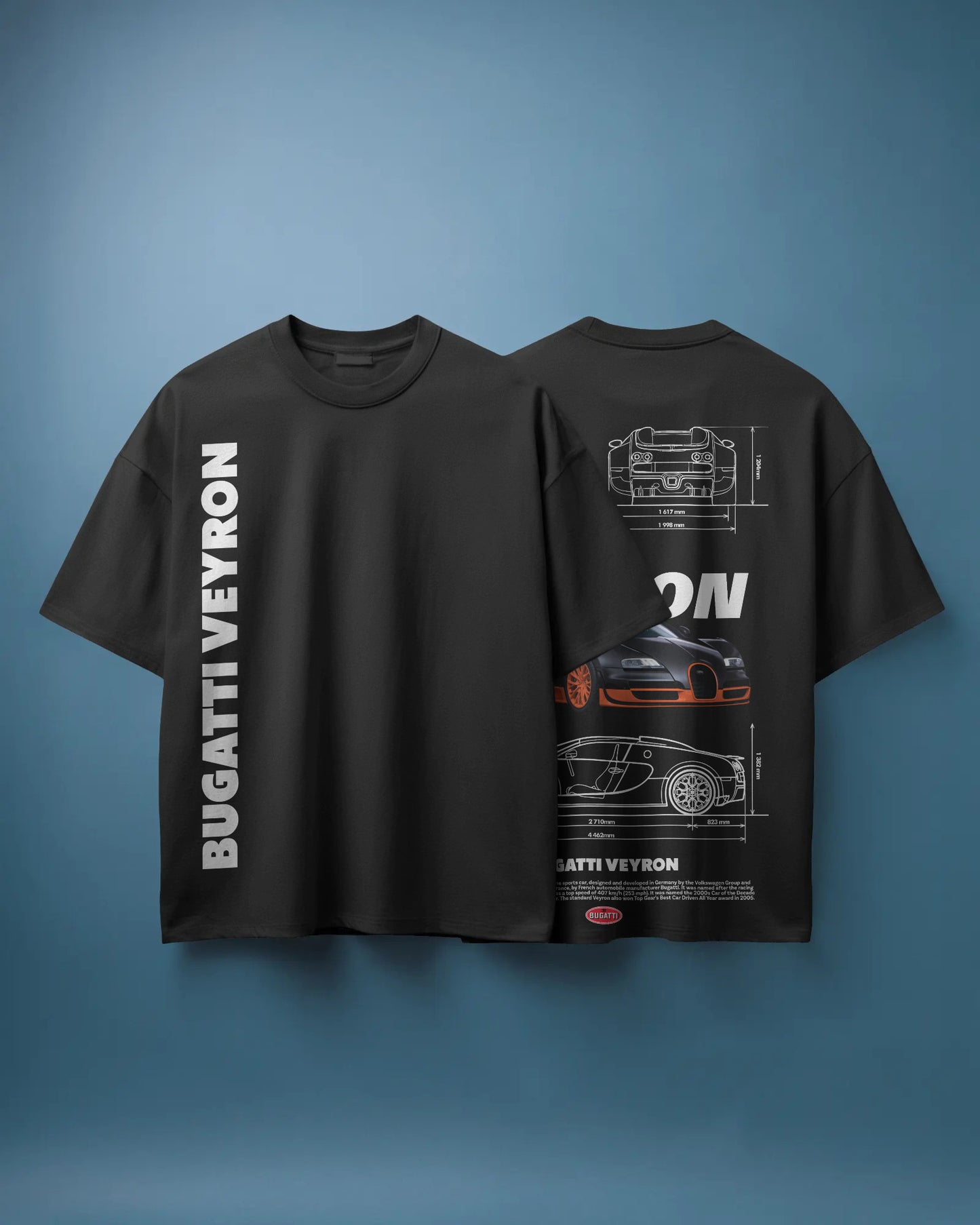 BUGATTI VEYRON BLACK OVERSIZED T SHIRT