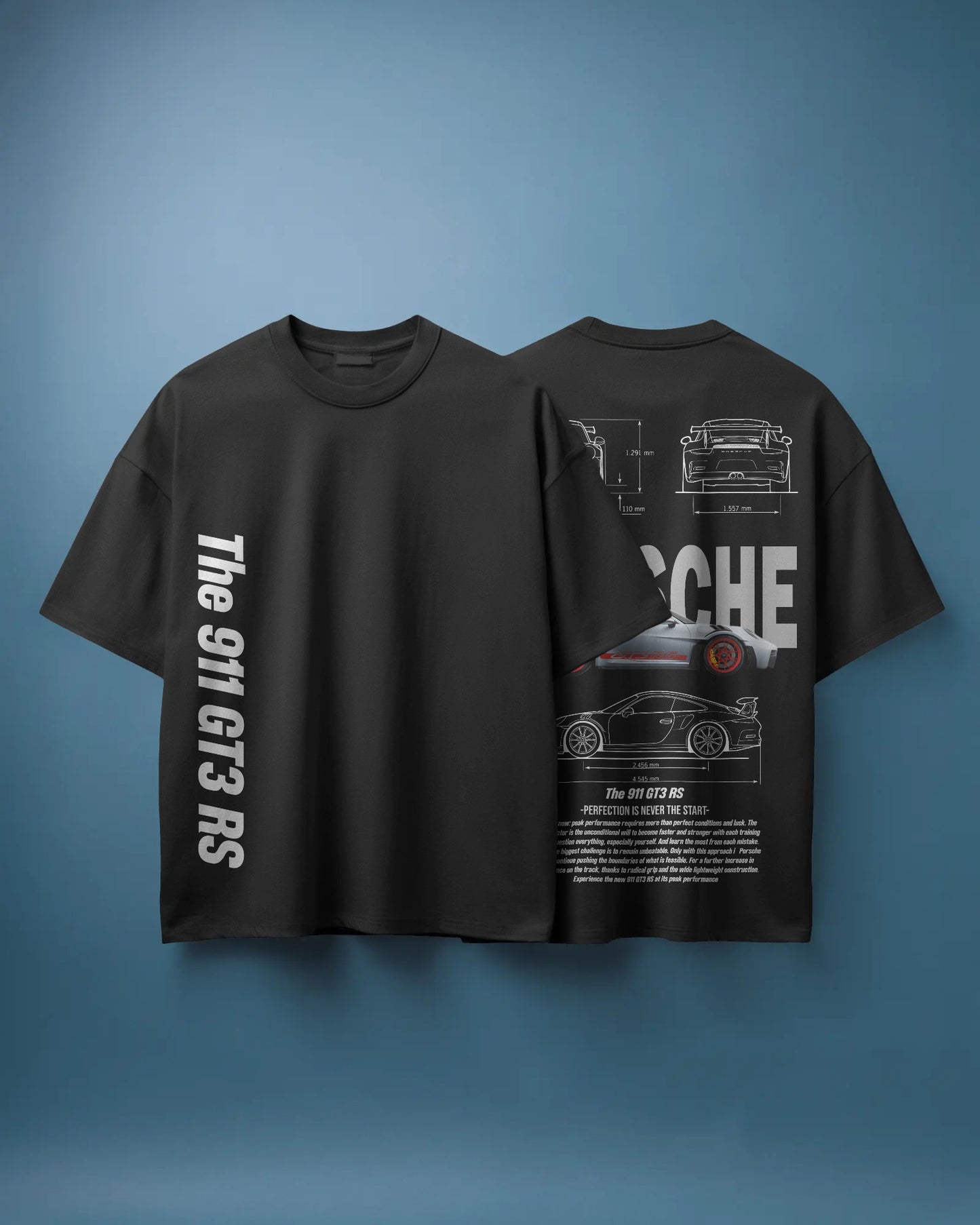 911 GT3 RS BLACK OVERSIZED T SHIRT