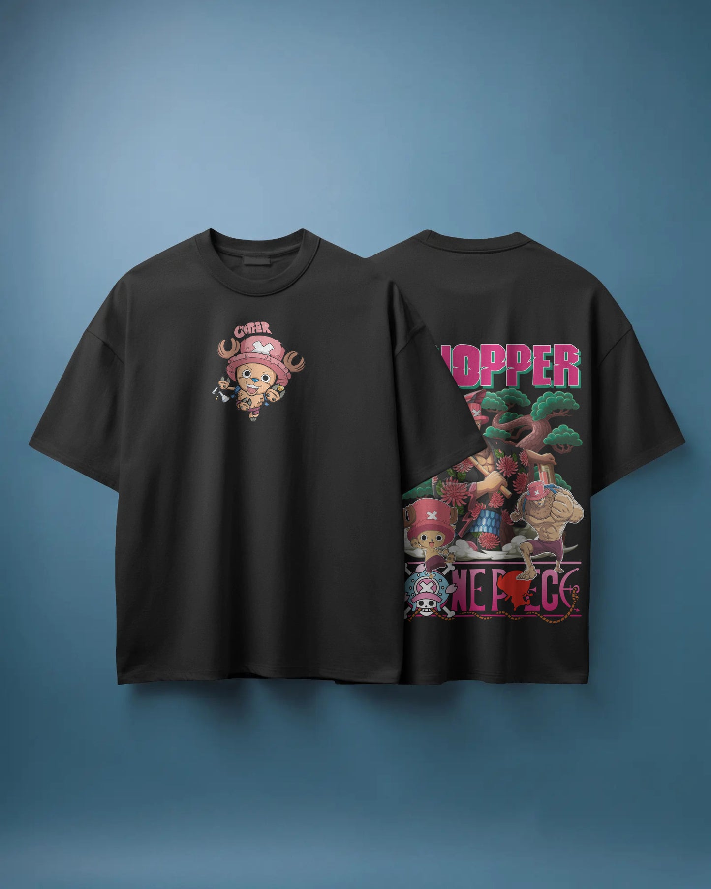 CHOPPER ONE PIECE OVERSIZED BLACK T SHIRT