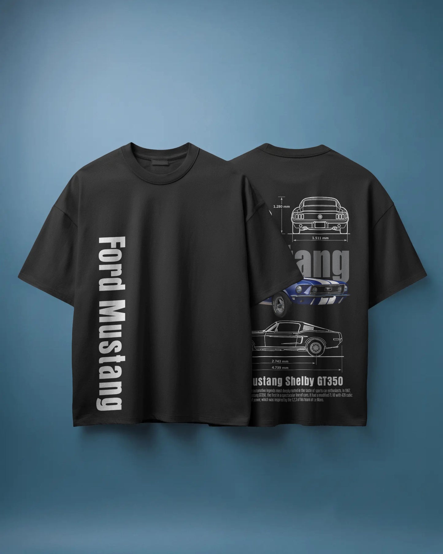 SHELBY GT350 BLACK OVER SIZED T SHIRT