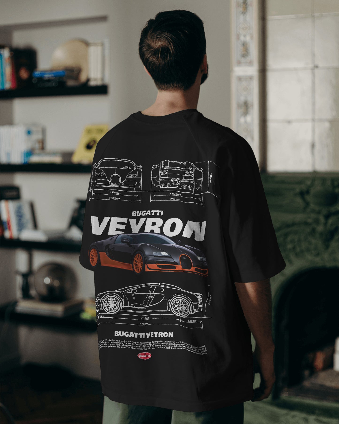 BUGATTI VEYRON BLACK OVERSIZED T SHIRT