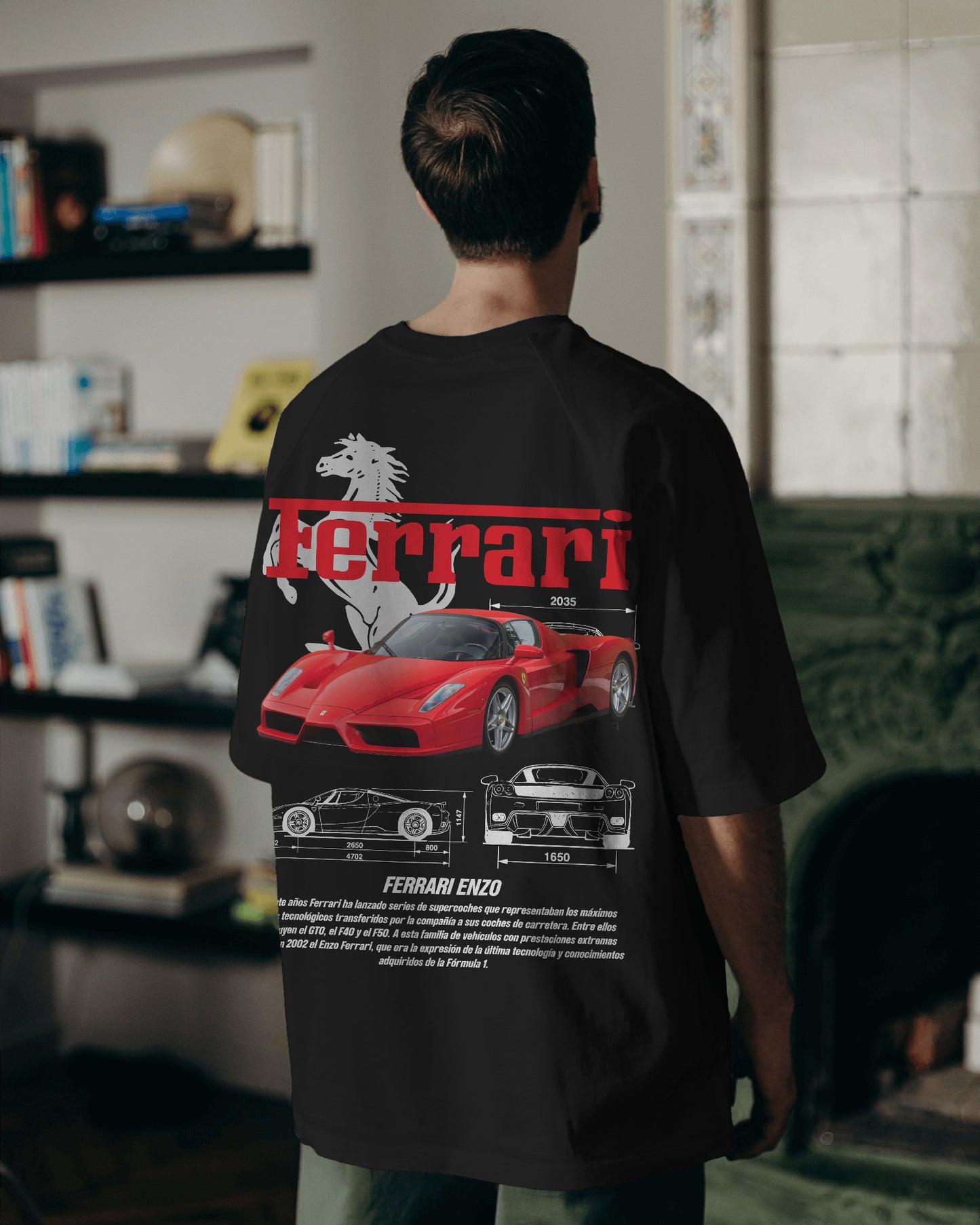 FERRARI BLACK OVERSIZED T SHIRT