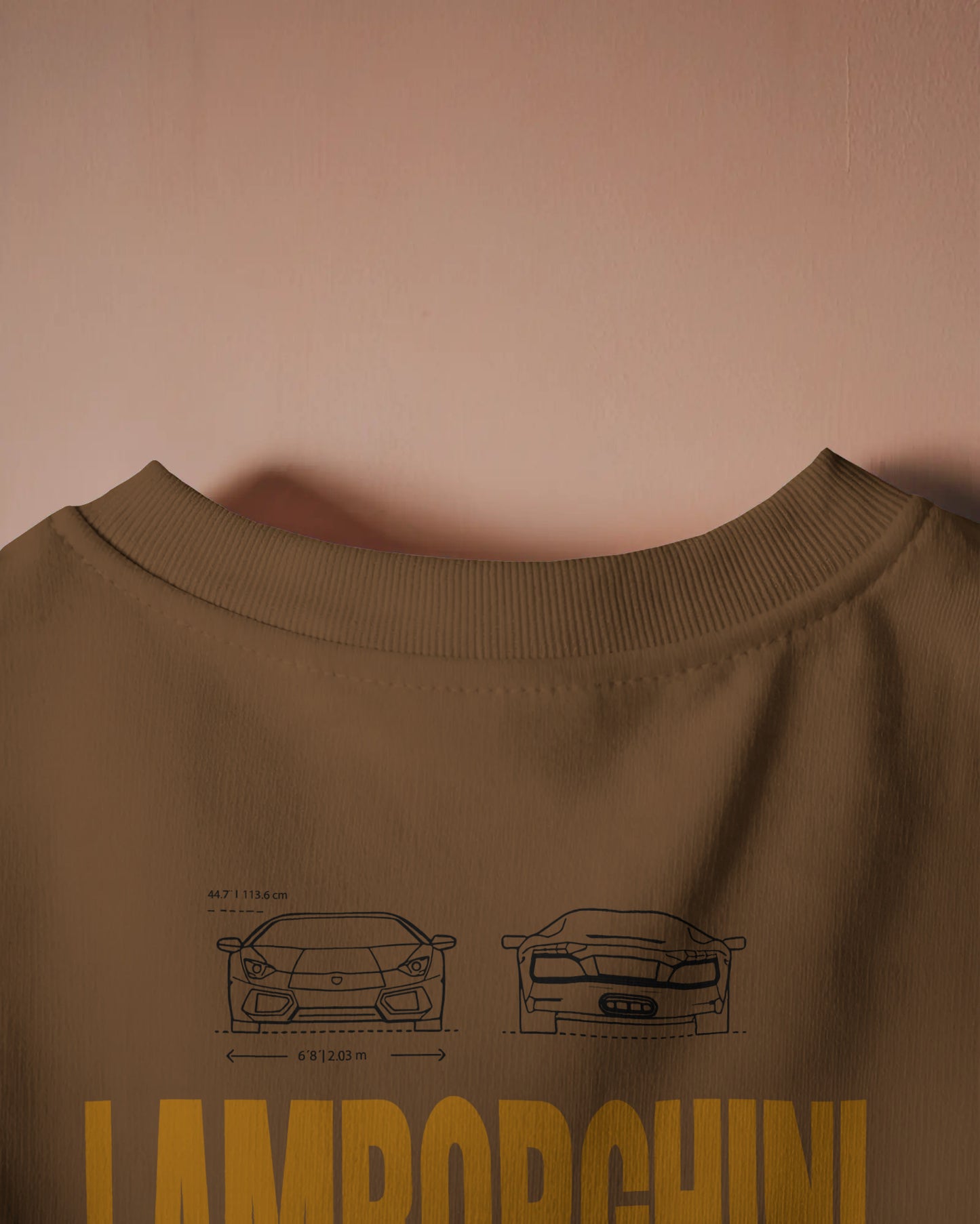 LAMBORGHINI AVENTADOR BROWN OVERSIZED T SHIRT