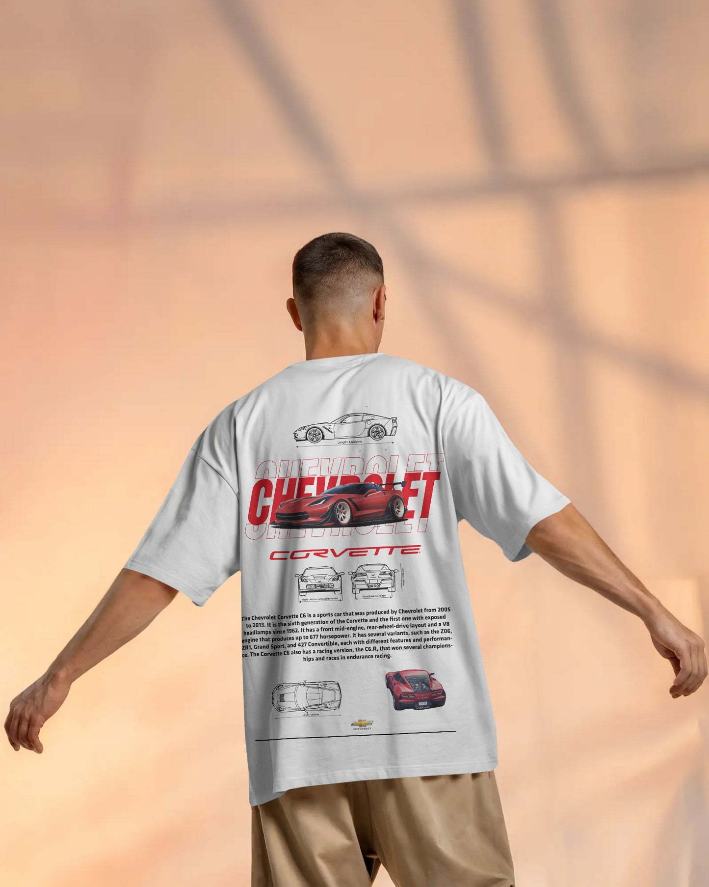CORVETTE WHITE OVERSIZED T SHIRT