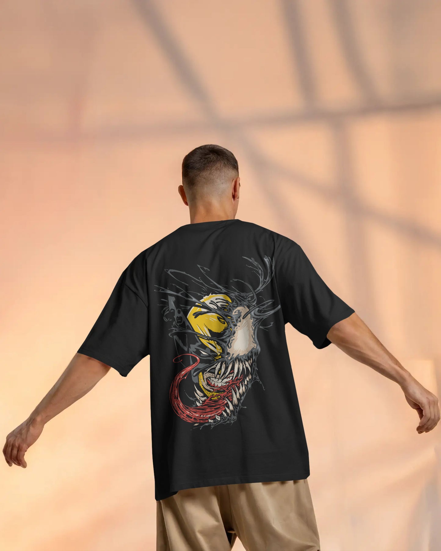 WOLVERINE X VENOM OVERSIZED BLACK T SHIRT