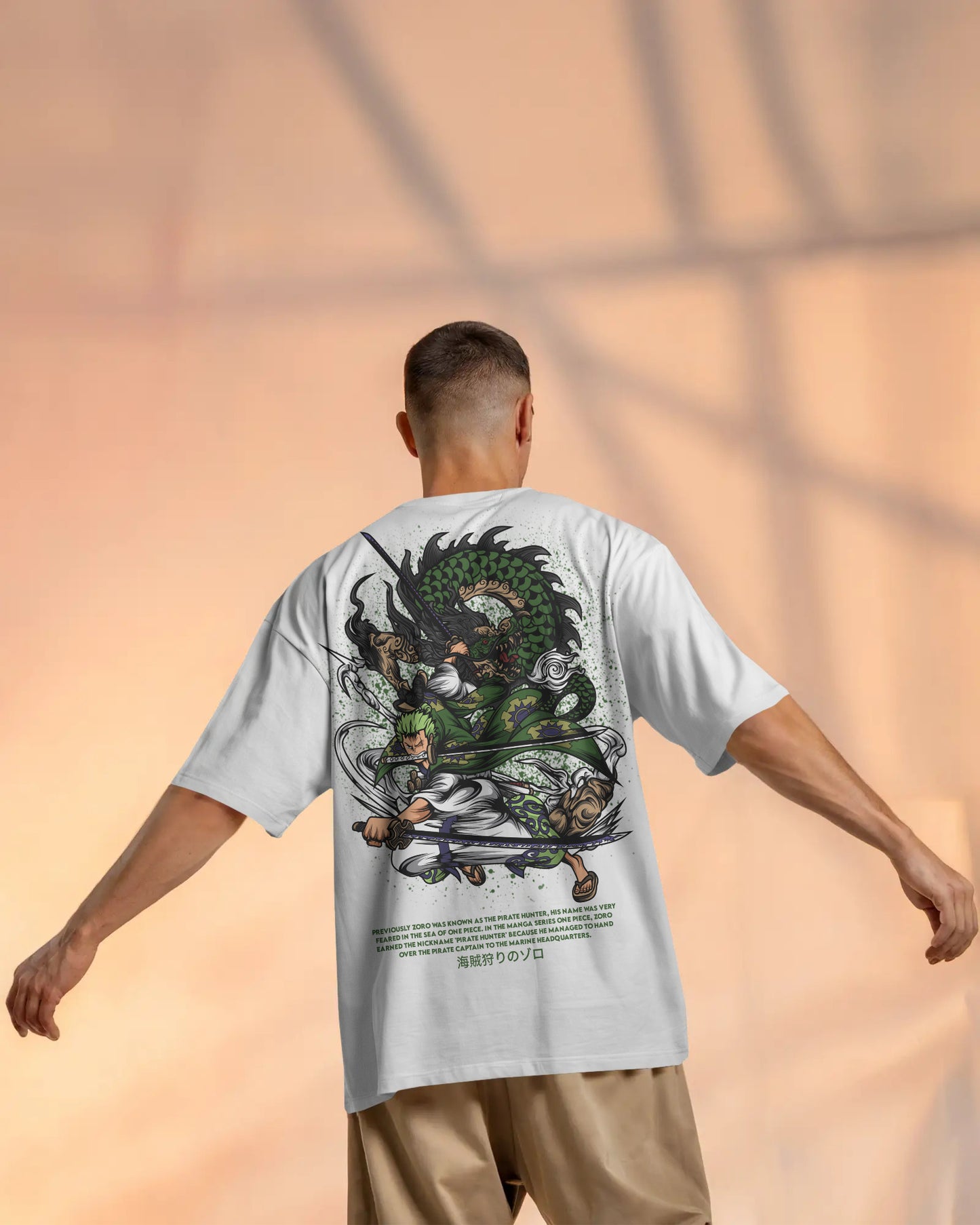 ONE PIECE ZORO BLACK OVERSIZED T SHIRT