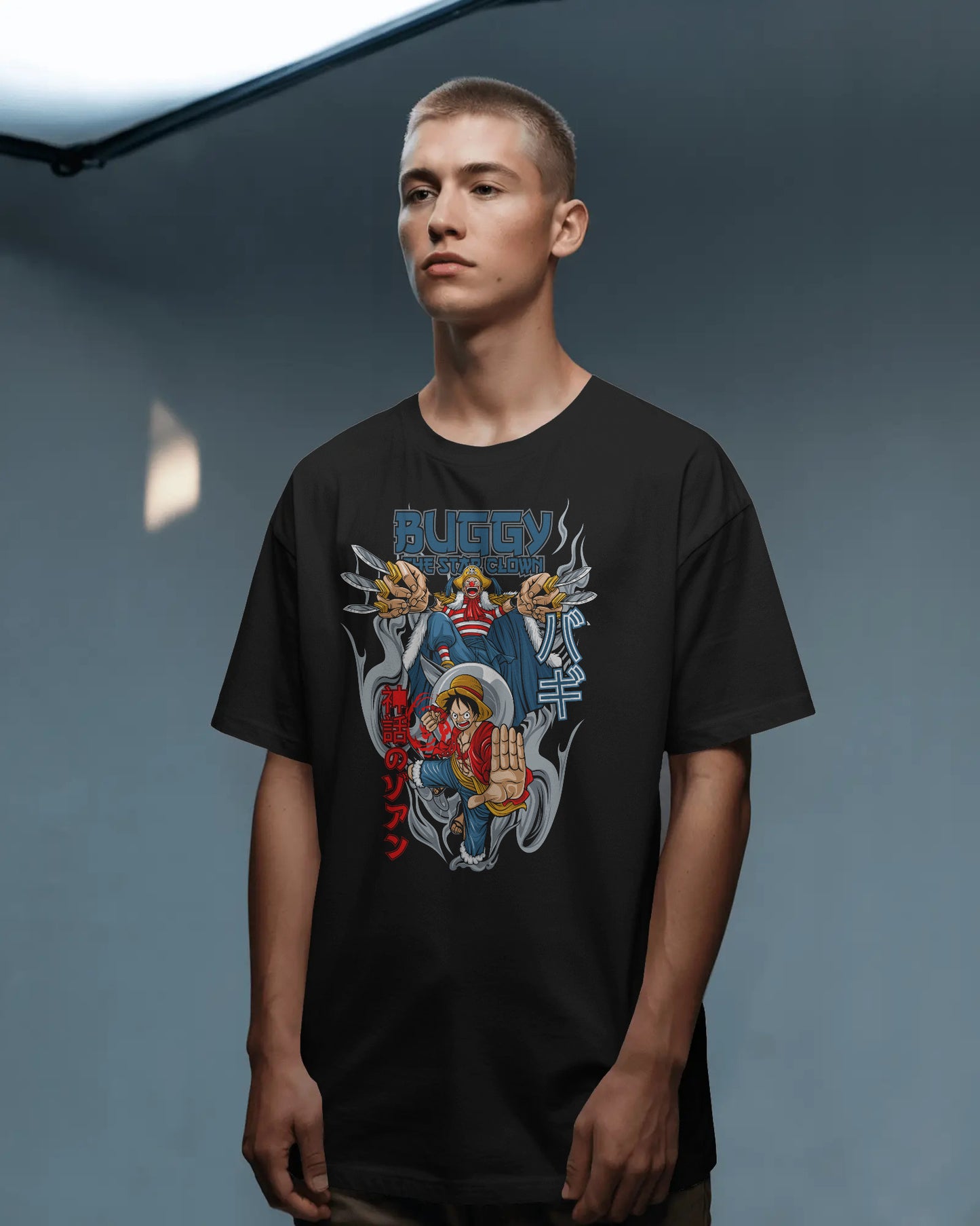 ONE PIECE BUGGY BLACK OVERSIZED T SHIRT