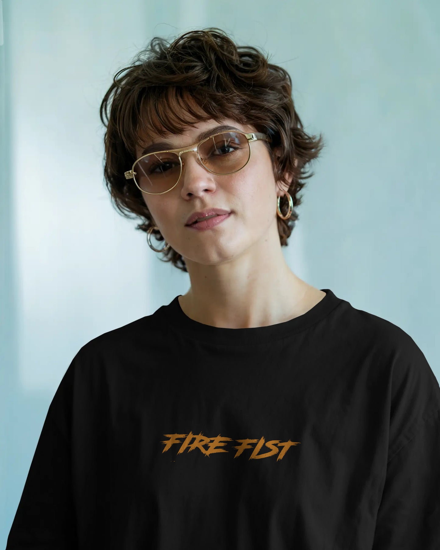 ONE PIECE FIRE FIST BLACK OVERSIZED T SHIRT