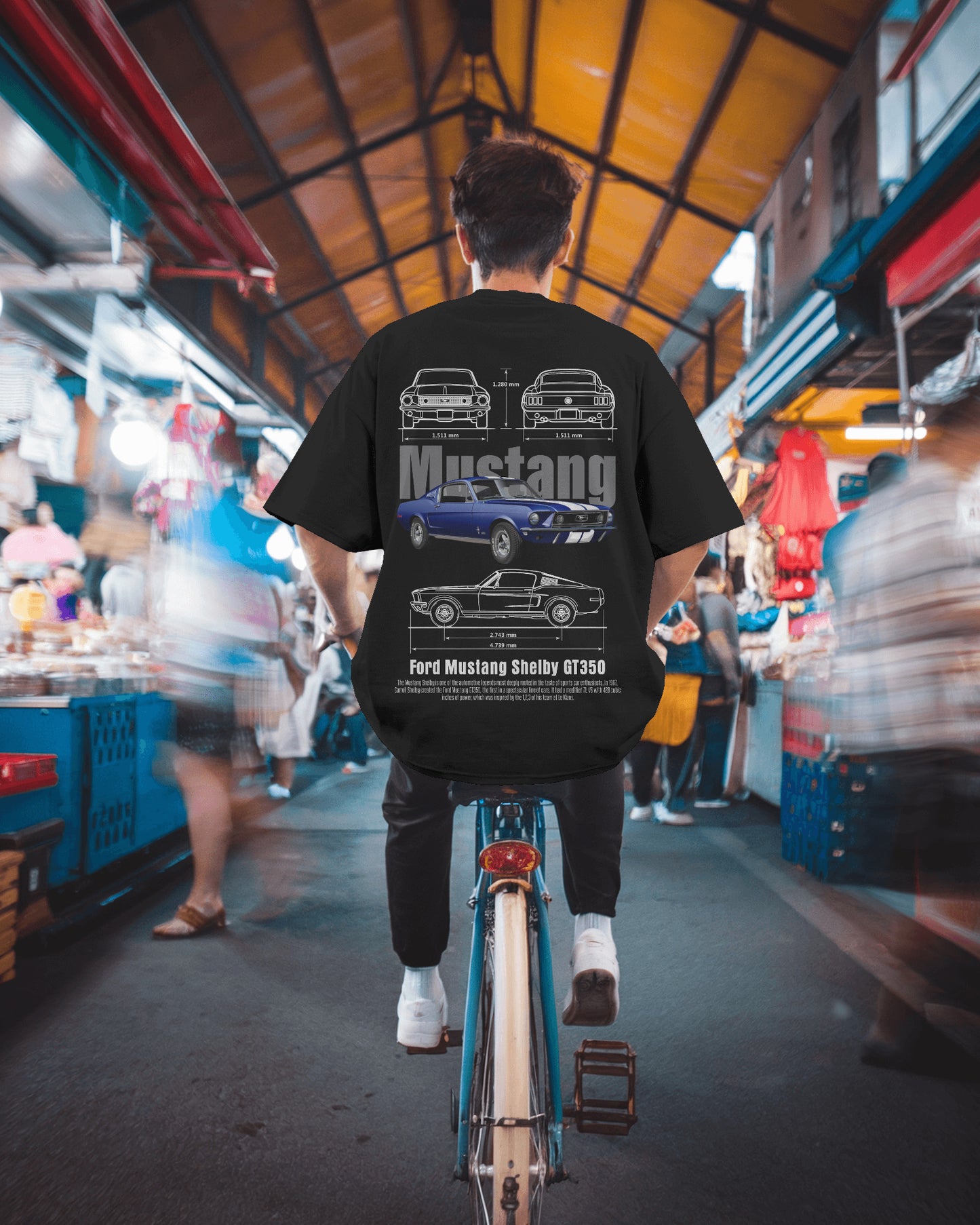 SHELBY GT350 BLACK OVER SIZED T SHIRT
