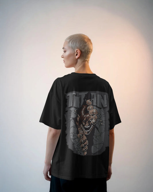 ATTACK ON TITAN BLACK OVERSIZED T SHIRT