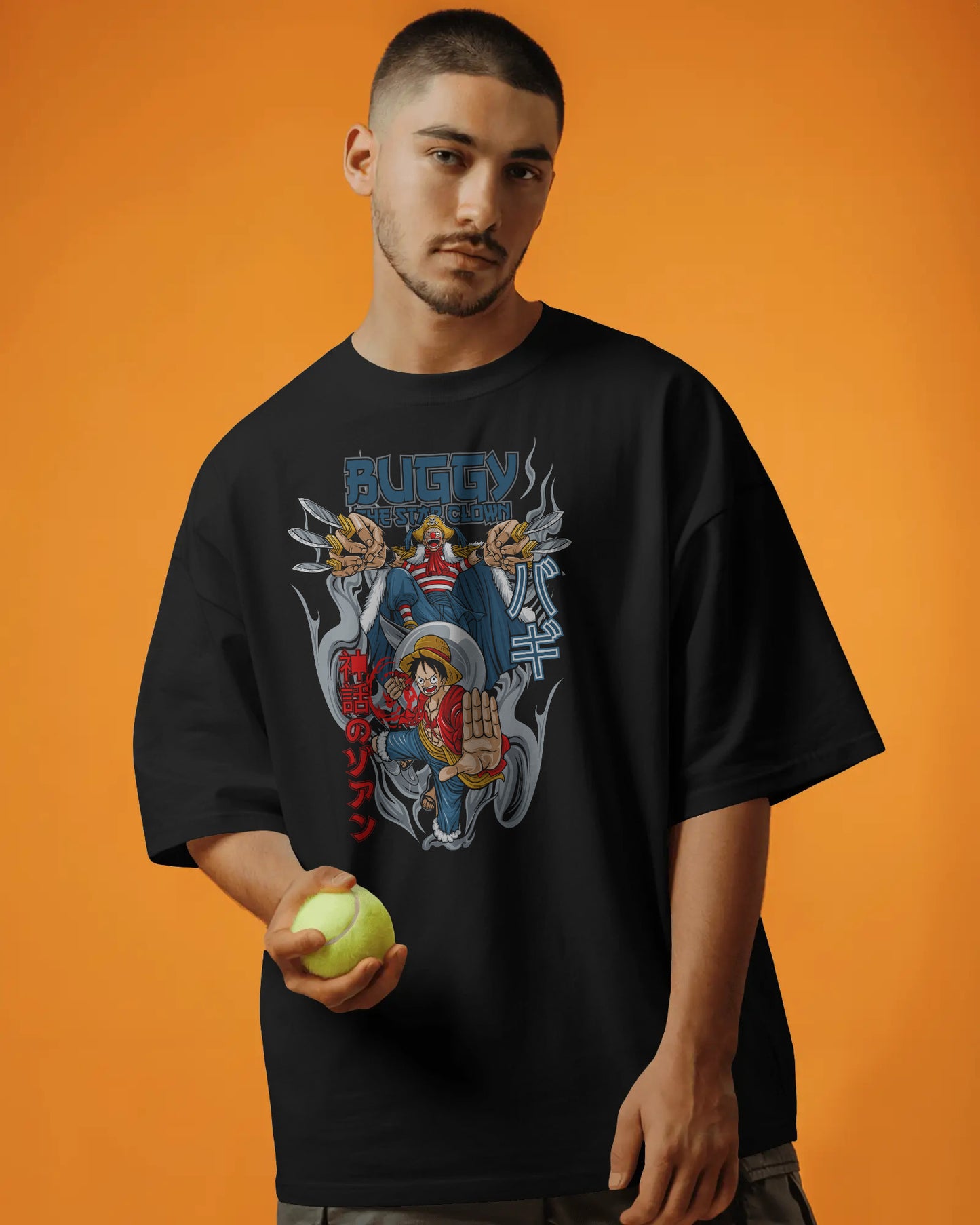 ONE PIECE BUGGY BLACK OVERSIZED T SHIRT