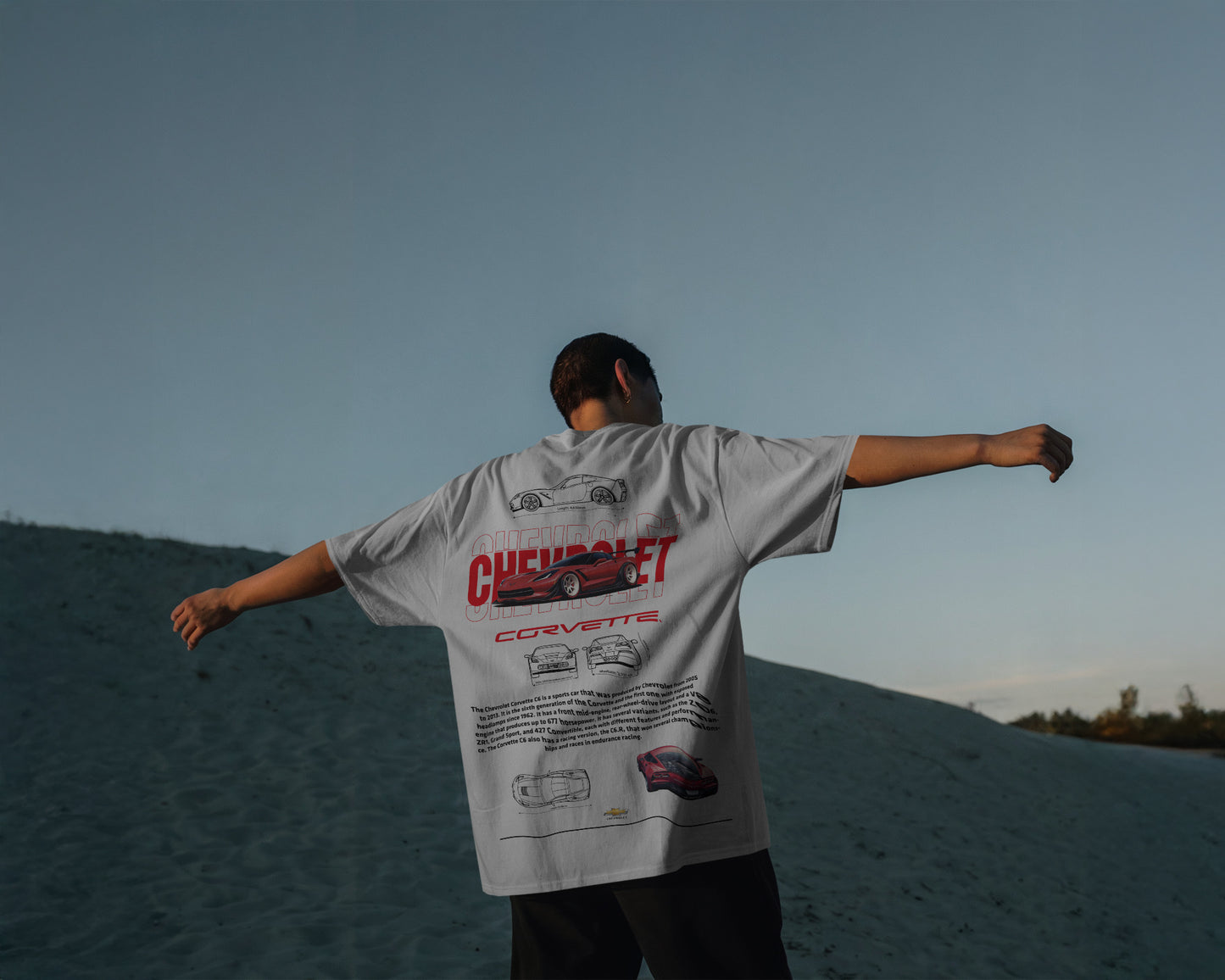 CORVETTE WHITE OVERSIZED T SHIRT