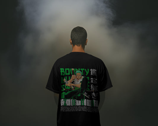 ZORO ONE PIECE BLACK OVERSIZED T SHIRT
