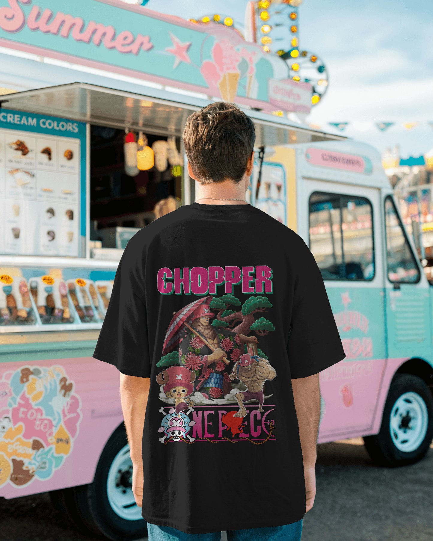 CHOPPER ONE PIECE OVERSIZED BLACK T SHIRT