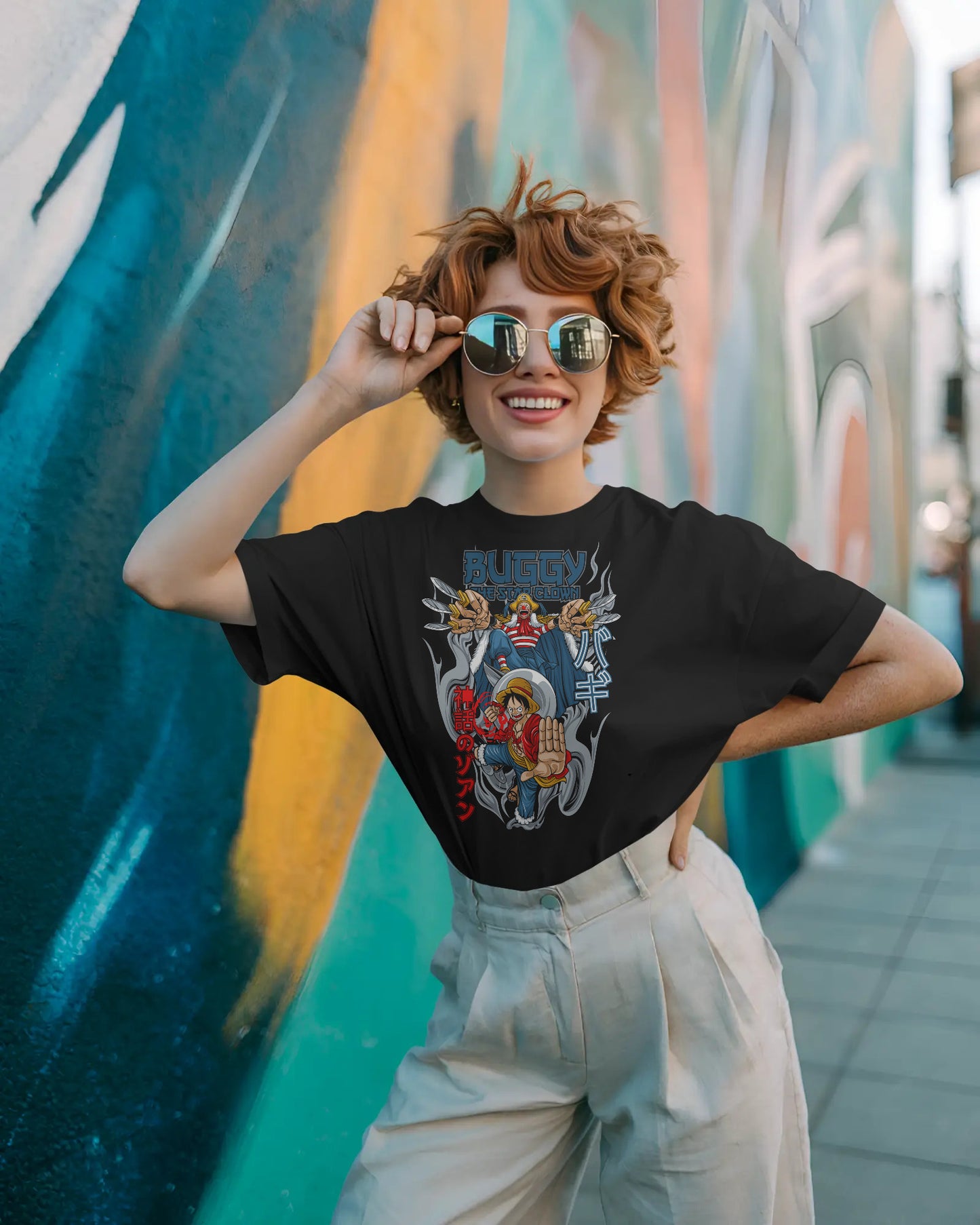 ONE PIECE BUGGY BLACK OVERSIZED T SHIRT