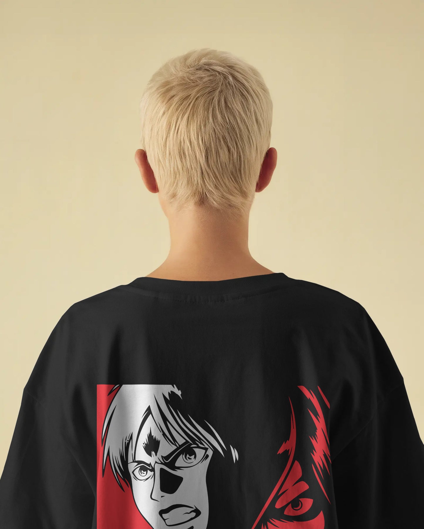 ATTACK ON TITAN BLACK OVERSIZED T SHIRT