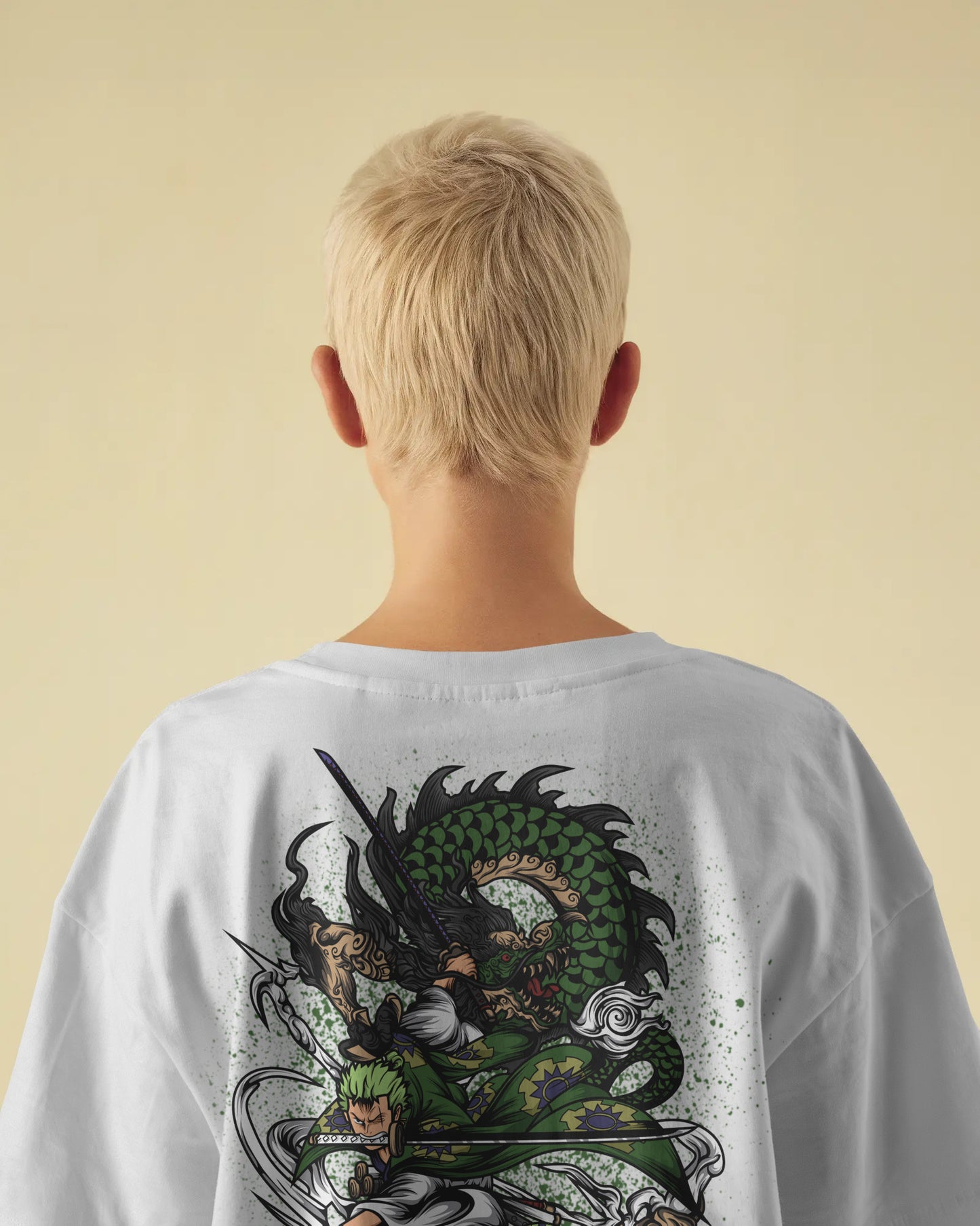 ONE PIECE ZORO BLACK OVERSIZED T SHIRT