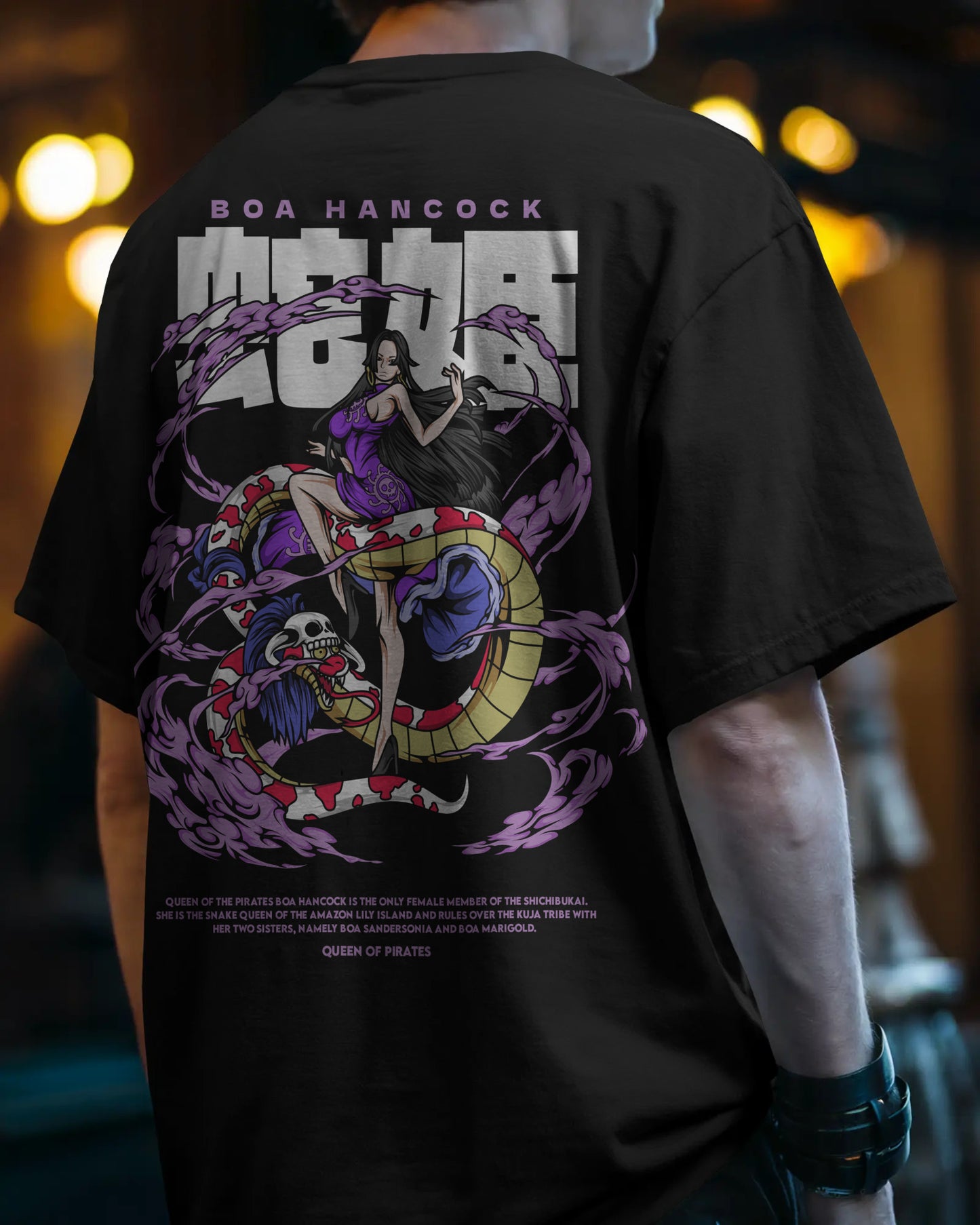 ONE PIECE BOA HANCOCK BLACK OVERSIZED T SHIRT