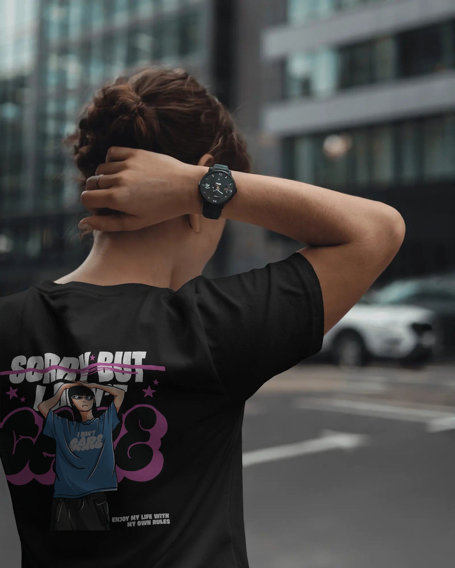 I DONT CARE OVERSIZED T SHIRT